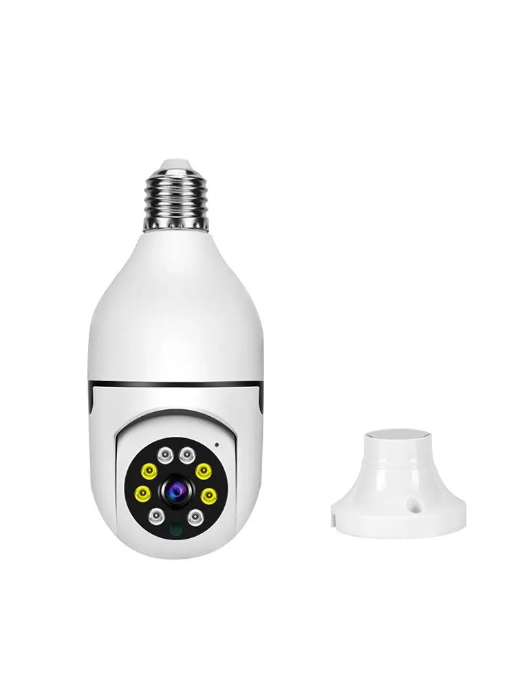 Câmera de Vigilância Bulbo Interior, Visão Noturna, Rastreamento Humano Automático, Zoom, Monitor de Segurança, WiFi