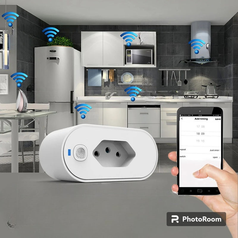 Adaptador De Soquete Inteligente 16A Suporte Smart Life Alexa Google Home, com monitoramento de energia
