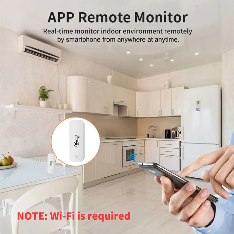 Sensor De Umidade De Temperatura SmartLife Monitor Remoto Para Trabalho De Casa Inteligente Alexa Google home
